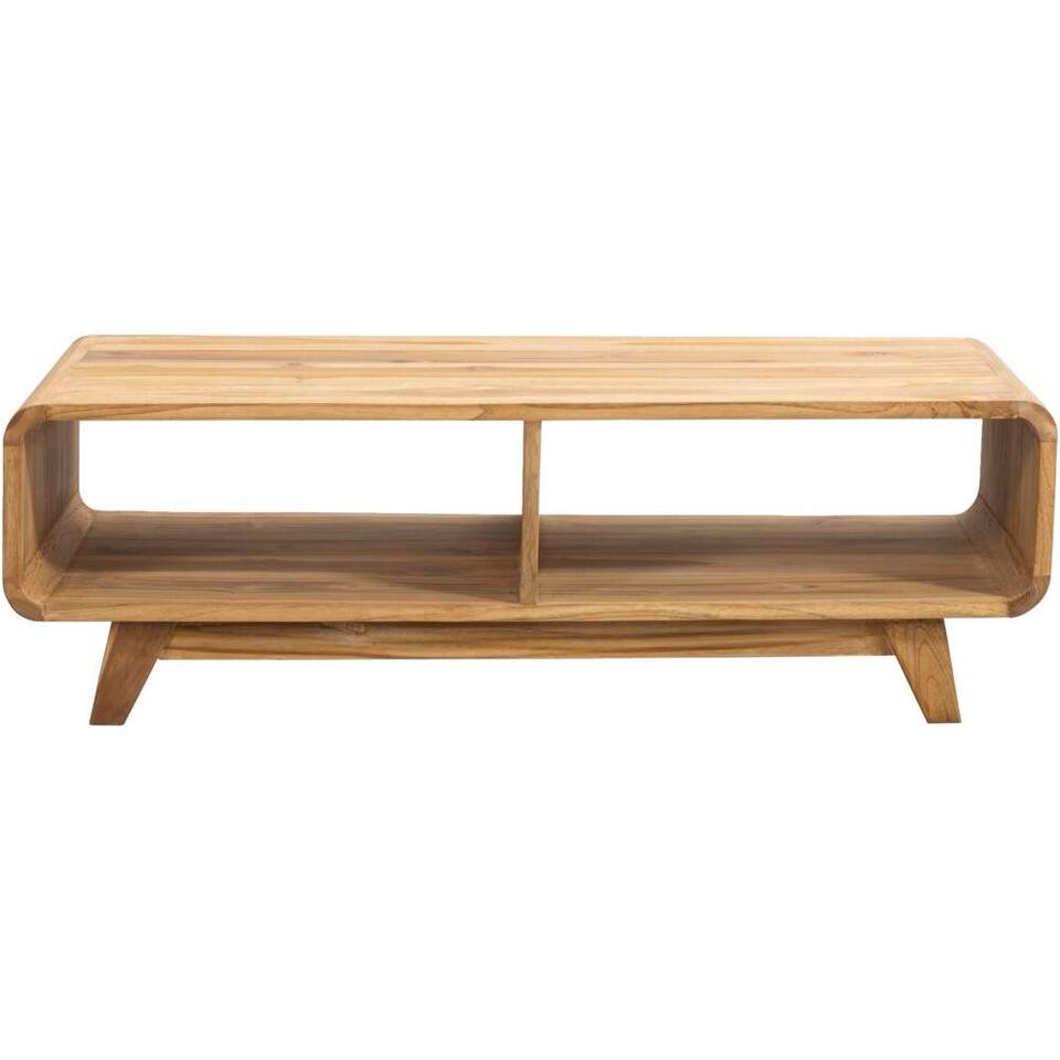 Leen Bakker - Salontafel Bulan - Naturel - 110x45x35 Cm - Teakhout - Beige