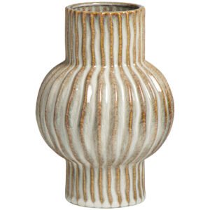 Leen Bakker - Vaas Oli - Naturel - 25xØ17,5 Cm - Keramiek - Crème