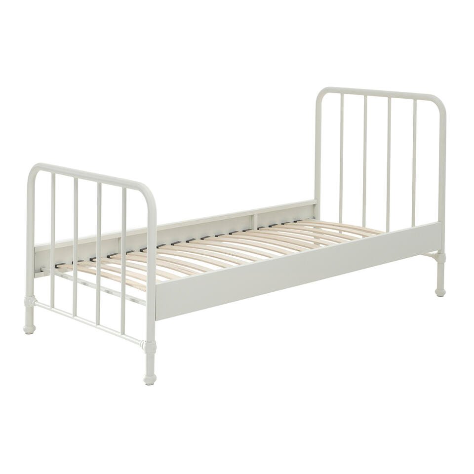 Leen Bakker - Vipack Bed Bronxx - 90x200 Cm - Metaal - Wit - 208x98.5x110 Cm