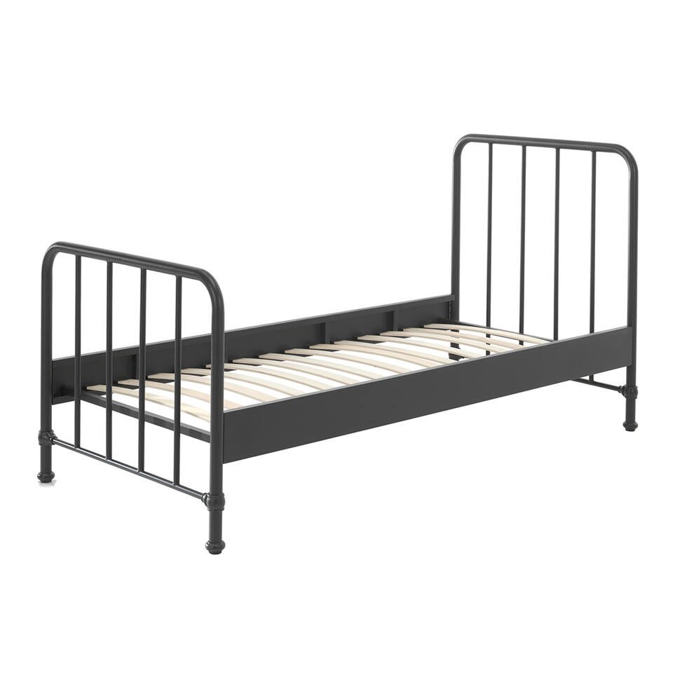 Leen Bakker - Vipack Bed Bronxx - 90x200 Cm - Metaal - Zwart - 208x98.5x110 Cm