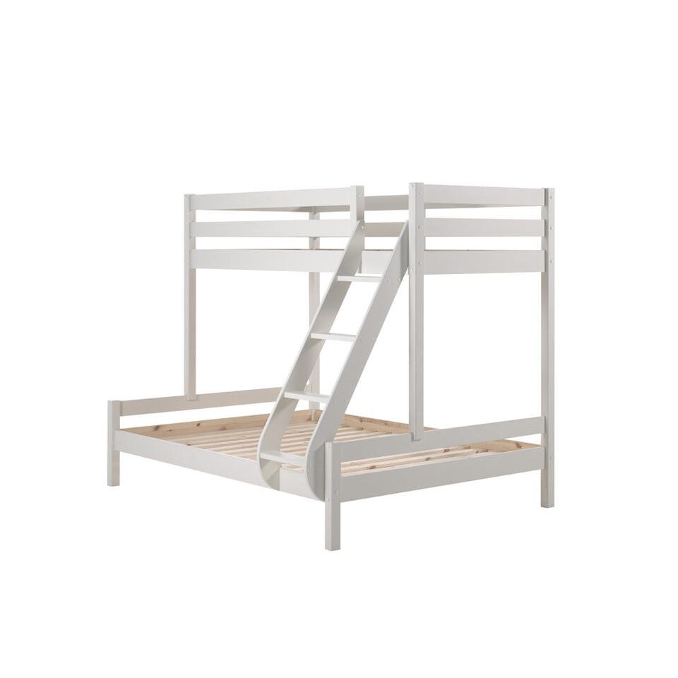 Leen Bakker - Vipack Stapelbed Pino - 207,5x157,5x166,8 Cm - Grenenhout - Wit - 207.5x157.5x166.8 Cm