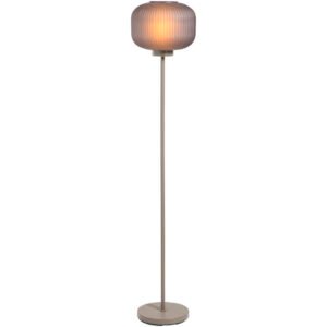 Leen Bakker - Vloerlamp Ella E27 - 150x30x30 Cm - Metaal - Taupe