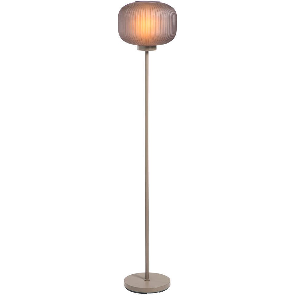 Leen Bakker - Vloerlamp Ella E27 - 150x30x30 Cm - Metaal - Taupe