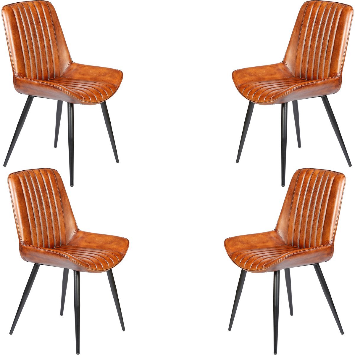 Leren eetkamerstoelen bruin - comfortabele stoelen voor eetkamer, kantoor & wachtruimte