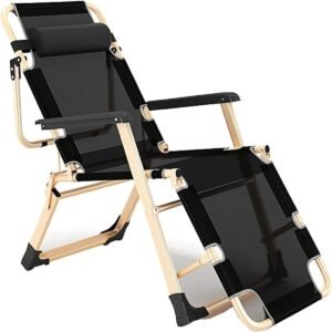 Liggende tuinstoel - Klapstoel fauteuil - Ontspannen in tuin - Verstelbare rugleuning - 178 cm lengte - Effene kleur B