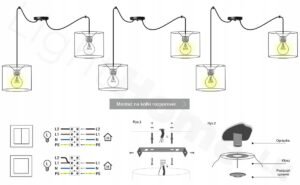 Light-Home WERONA - Hanglamp - 2-lichts - Zwart/Goud - Metalen Constructie - Verstelbare Hoogte