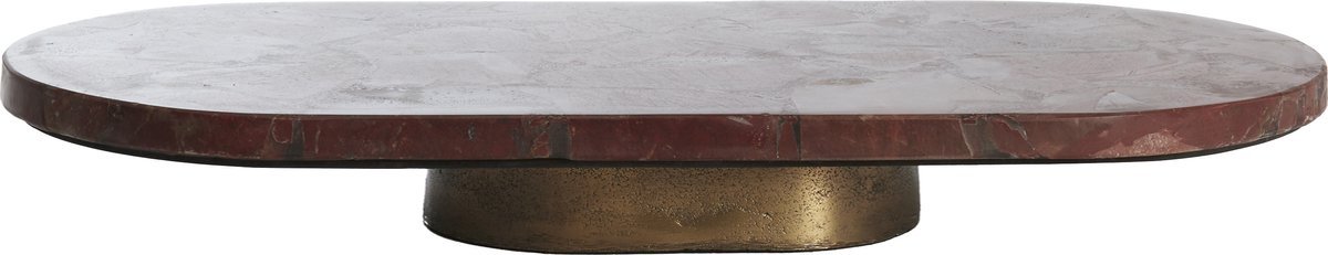 Light&living Schaal op voet 50x24x6 cm BELO rood agaat+antiek brons