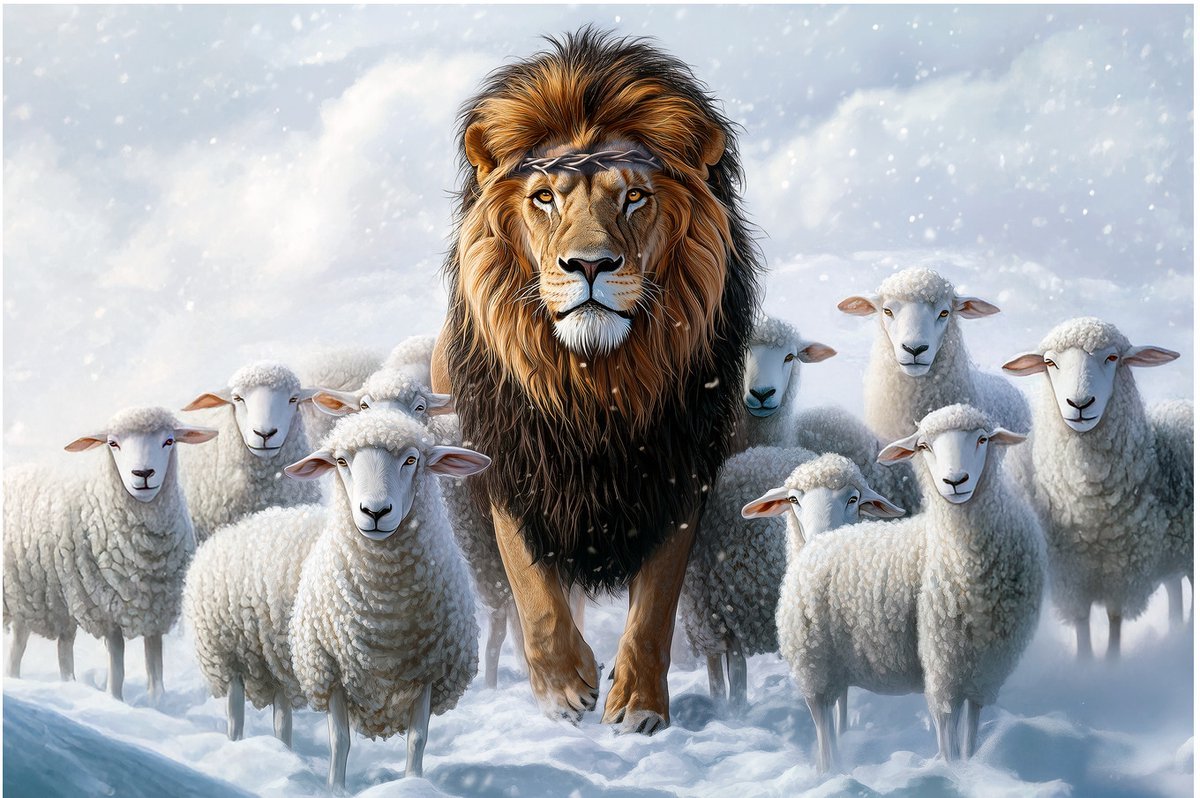 Lion Leading The Pack - Dibond - 180x120 cm - Aluminium Wandprint - Premium Galerij Kwaliteit - Leeuw Kunstdruk - Lion Leading Pack