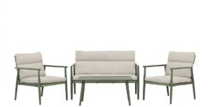 Mazzaro lounge set 1 bank, 2 stoelen, 1 salontafel groen.