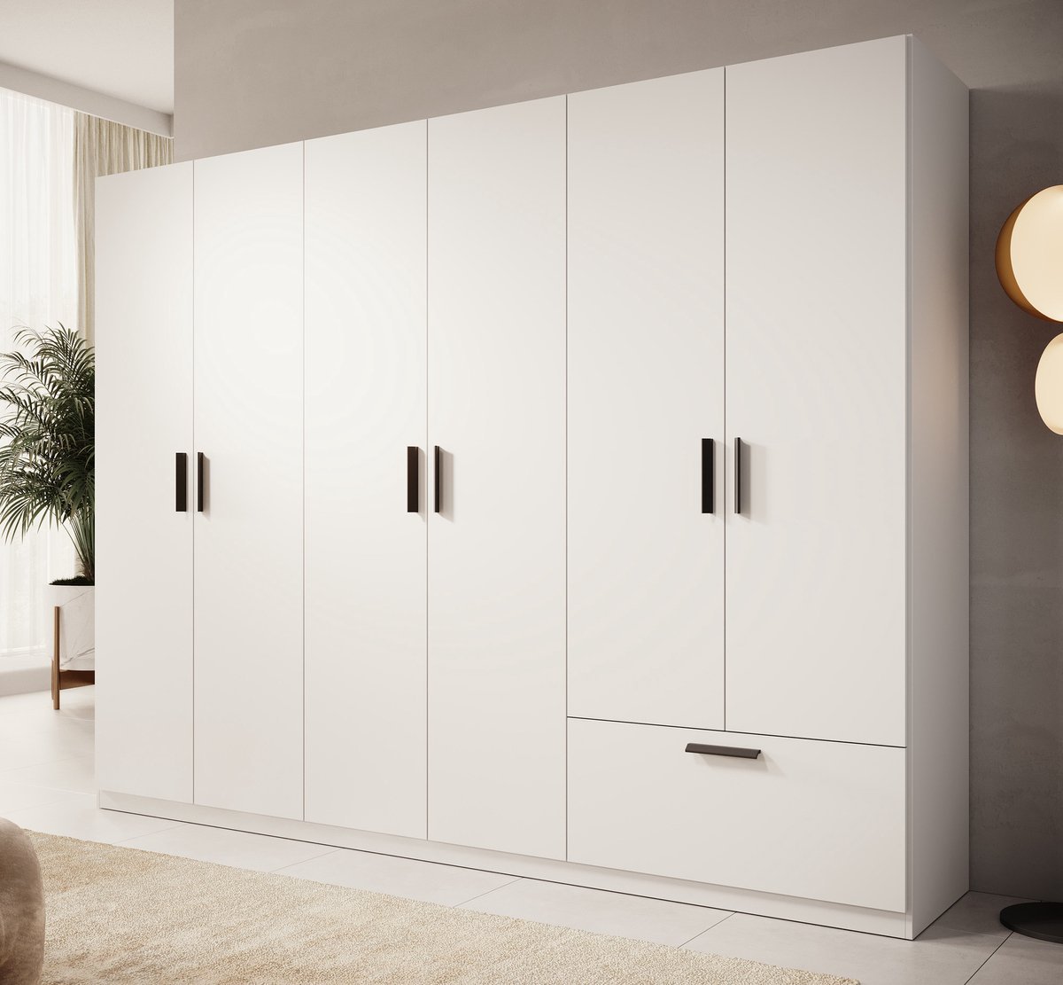 Meubella - Kledingkast Lillian - Wit - 270 cm