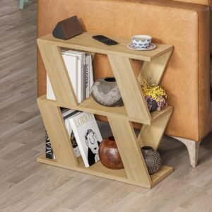Moderne Salontafel met Tijdschriftenhouder - 60 x 22 x 57 cm - Voor Woonkamer & Kantoor - Meerdere Kleurmogelijkheden - Eiken