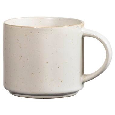 Mok met oor Studio - crème - stoneware - 380 ml - Leen Bakker