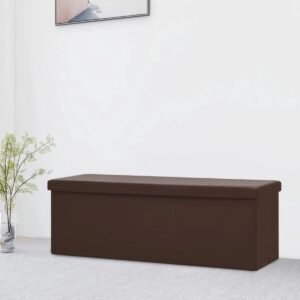 Opbergbank Bruin - Zitbank Kist - Woonkamer Organiseren - Opvouwbaar Design - 110 cm breed - Bruin
