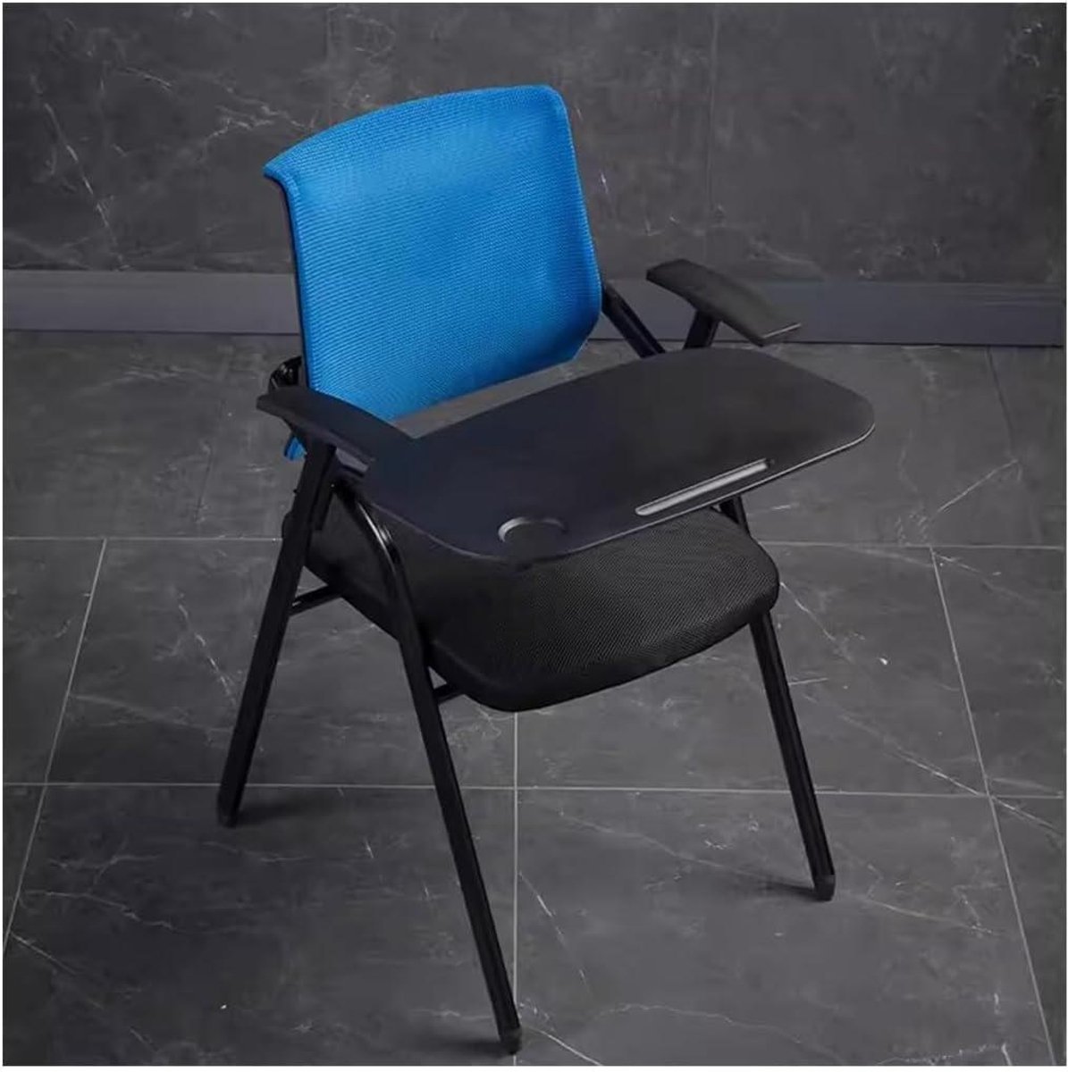 Opvouwbare Bureaustoel - Comfortabele Kruk - Thuiskantoor Meubilair - Ergonomisch Design - Taille Unique - Zwart