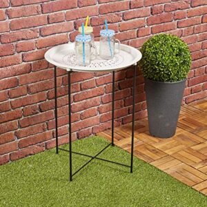 Opvouwbare metalen ronde bistro salontafel - Wit