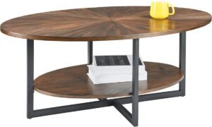 Ovale salontafel met metalen poten - Moderne Industriële middentafel voor woonkamer