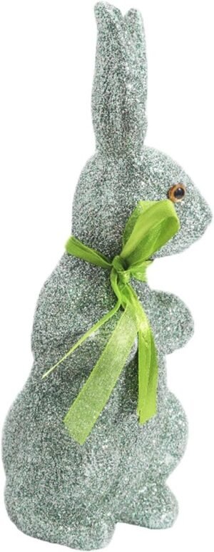 Paashaas Beeld - Konijnen Figuur - Paasdecoratie - Kindveilig Schuim - 10 x 10 x 24 cm - Groen