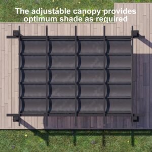 Pergola Paviljoen 3x4m met Verstelbaar Schuifdak en PC Platen - Waterdichte Aluminium Terrasoverkapping met Zijwanden en UV-bescherming - Winterbestendig Grijs - Laura