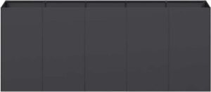 Plantenbak Verhoogd Bed - Bloembak Metaal - Tuinieren Groenten - Weerbestendig Staal - 200 x 40 x 80 cm - Zwart