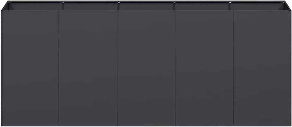 Plantenbak Verhoogd Bed - Bloembak Metaal - Tuinieren Groenten - Weerbestendig Staal - 200 x 40 x 80 cm - Zwart