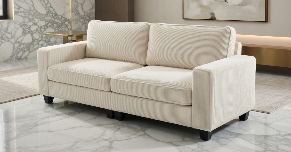 Premium Luxe Premium Katoenen Bankhoes - Beschermende Stretch Bankovertrek voor IKEA Ektorp 3-Zits Bank - Hypoallergene Anti-Slijtage Sofa Cover 218 × 88 × 88 cm - Wit - Casa Serena