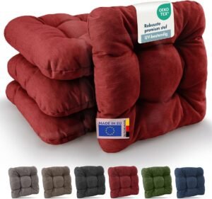 Premium Tuinkussen Set van 4 - 35x35 cm Rood, UV-bestendig & Robuust voor Binnen en Buiten