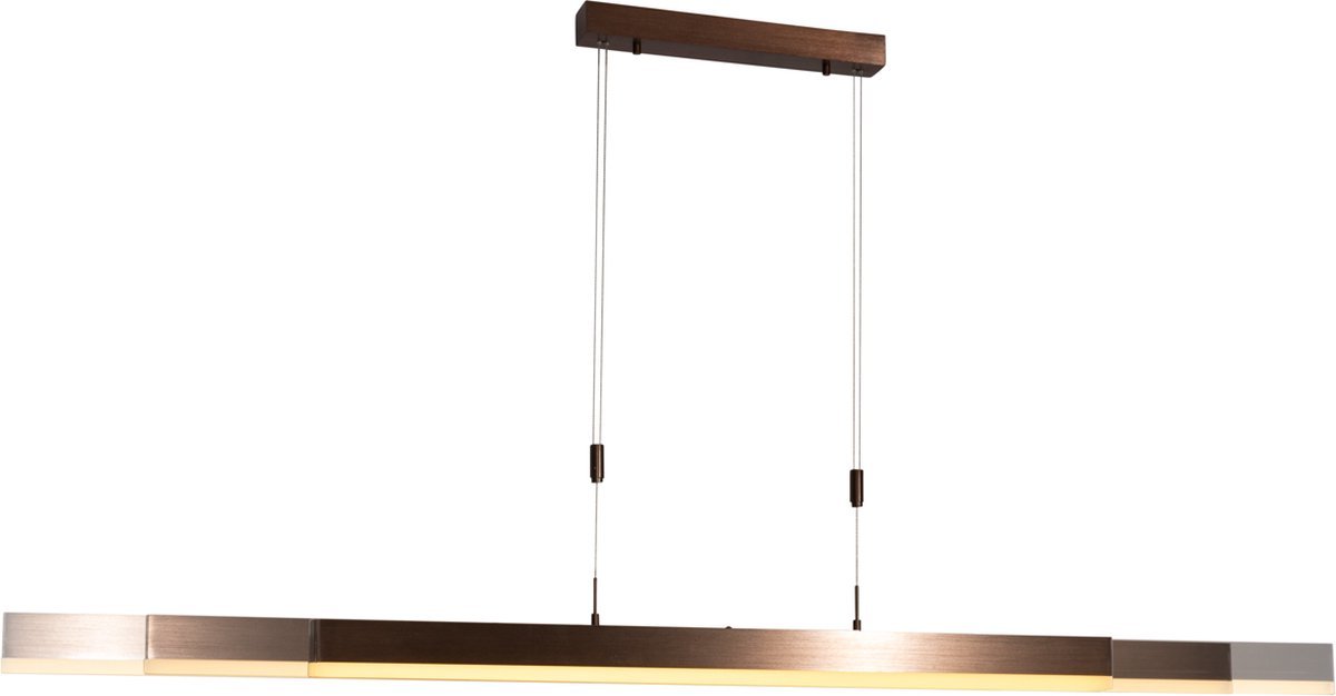 QAZQA lamba - Moderne LED Hanglamp voor boven de eettafel | in eetkamer - 1 lichts - L 200 cm - Brons - Woonkamer | Slaapkamer | Keuken