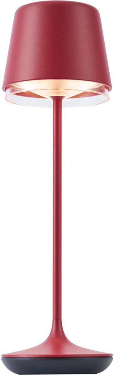 QAZQA treble - Moderne Dimbare LED Draadloze Oplaadbare Tafellamp USB met Dimmer - 1 lichts - H 25 cm - Rood - Buitenverlichting