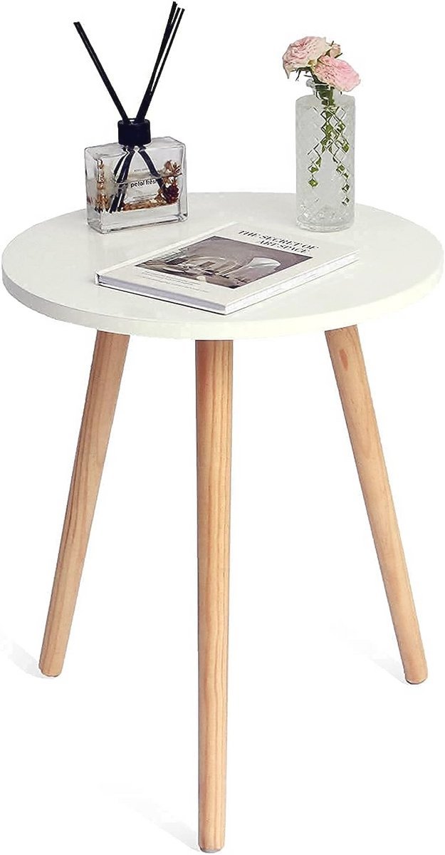 Ronde Bijzettafel voor Kleine Ruimtes - Wit