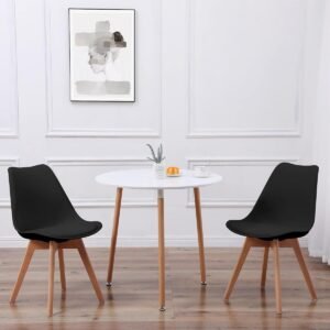 Ronde Eettafel Set met 2 Stoelen voor Keuken of Woonkamer