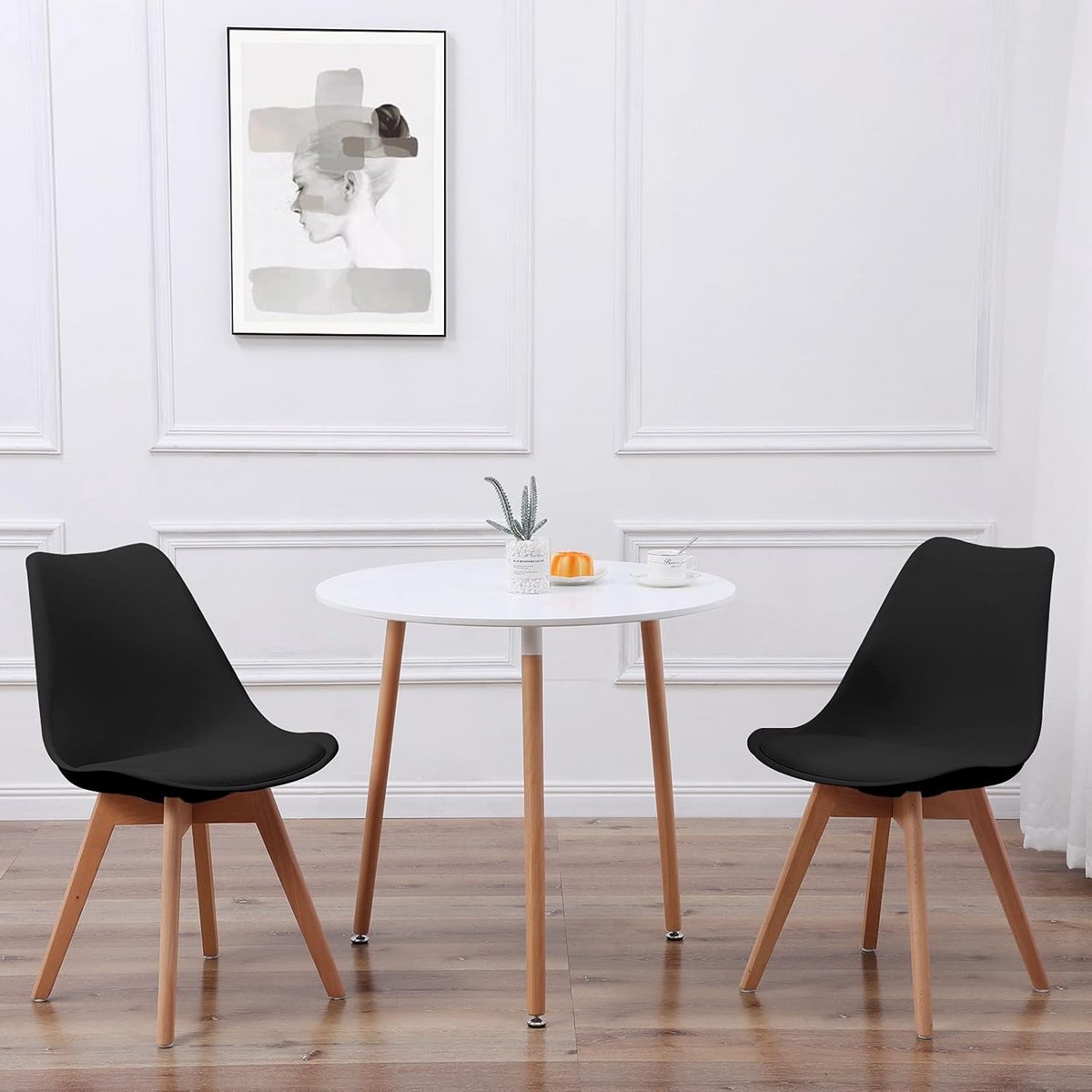 Ronde Eettafel Set met 2 Stoelen voor Keuken of Woonkamer