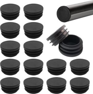 Ronde stoelpootdoppen - 50 stuks - zwart - kunststof - 20 mm