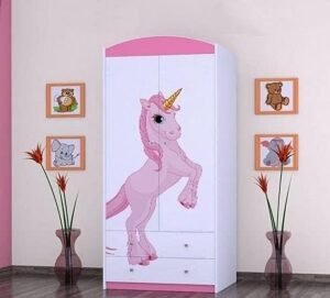 Ruime Kledingkast met 2 Deuren, Laden, Legplanken en Kleerhangers - 187 cm Hoog