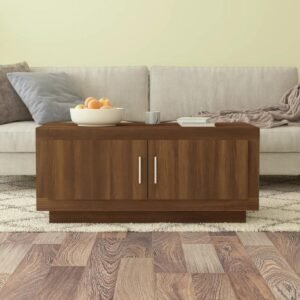 Salontafel - Bijzettafel Koffietafel - Woonkamer Inrichten - Veel Opbergruimte - 102x50x45 cm - Bruineiken