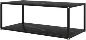 Salontafel - Koffietafel - Woonkamer Opruimen - Gehard Glas - 100x50x35 cm - Zwart