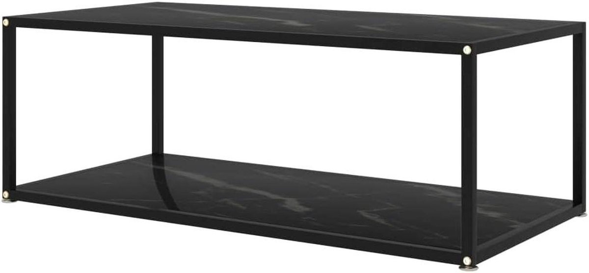 Salontafel - Koffietafel - Woonkamer Opruimen - Gehard Glas - 100x50x35 cm - Zwart
