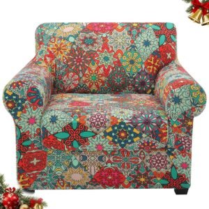 Set van 2 Elastische Bankhoezen met Bloemenprint - Hoes voor Fauteuil en Los Kusspil