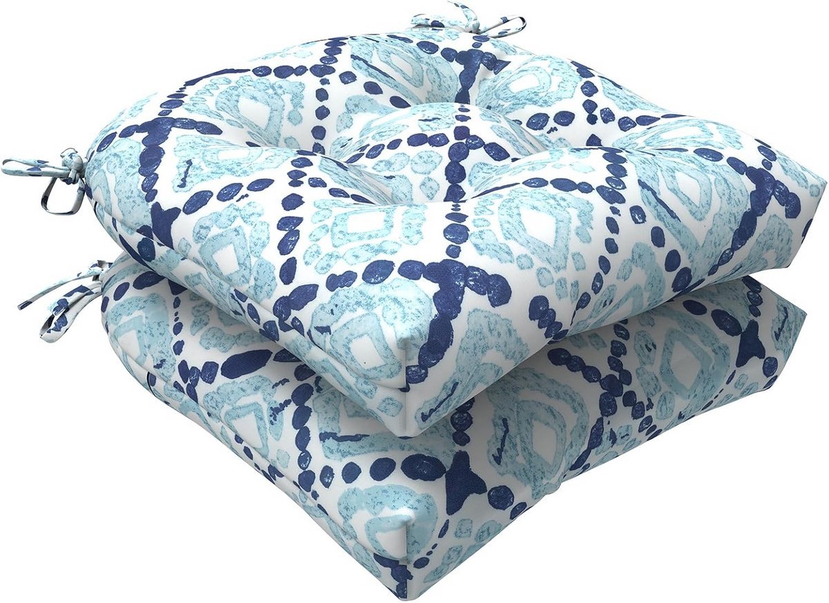 Set van 2 Ronde Tuin Zitkussens Buiten - Waterafstotend en UV-bestendig - 48x48 cm