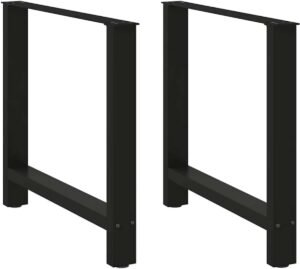 Set van 2 Zwarte Stalen Tafelpoten voor Salontafel of Bureau 80x72-73 cm
