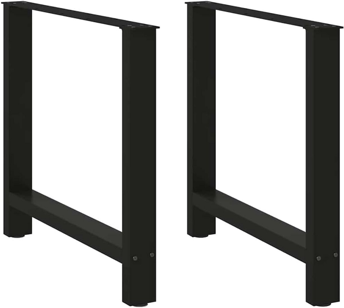 Set van 2 Zwarte Stalen Tafelpoten voor Salontafel of Bureau 80x72-73 cm