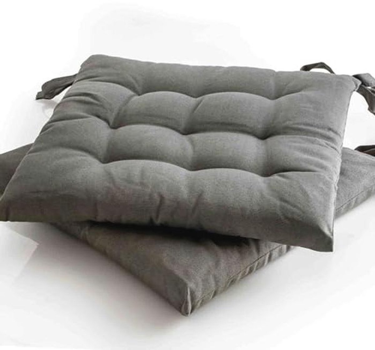 Set van 2 comfortabele zitkussens 40x40 cm voor binnen en buiten - Antraciet