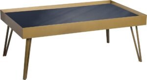 Set van 3 Salontafels Zwart met Gouden Accent - Moderne Koffietafel Set