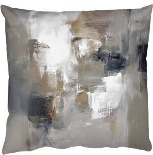 Sierkussens - Kussentjes Woonkamer - 40x40 cm - Kleurenpalet - Penseelstreken - Beige - Nevelig