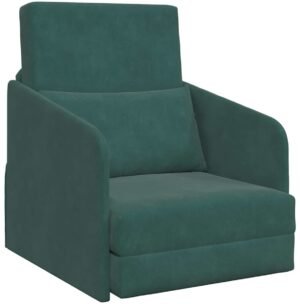 Slaapstoel - Uitklapbaar - Slaapbank - Logeerbed - Zetelbed - Slaapfauteuil - Vouwbed - 1 persoons - Zeer comfortabel - Donkergroen