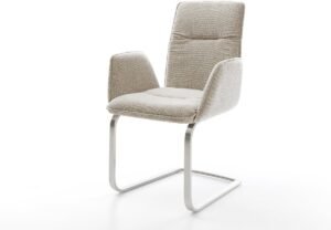 Sledestoel Vinja-Flex sledemodel vlak roestvrij staal geweven stof beige