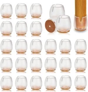 SnelShoppen - Pack van 40 Stoelpootdoppen 17-23mm Beschermende Doppen Voor Tafelpoten Stoelpoot Beschermers Silicone Rond Vilt Stille Antislip Vloerbe