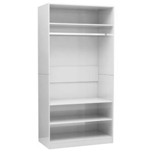 Staande Kast - Moderne Kast - Opbergkast - Dressoir - Kledingkast - Wit Hout - Compact Formaat - Eenvoudige Montage