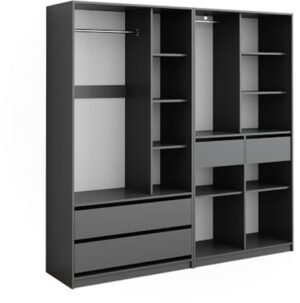 Stijlvolle Kledingkast Set 100 x 200 cm - Antraciet