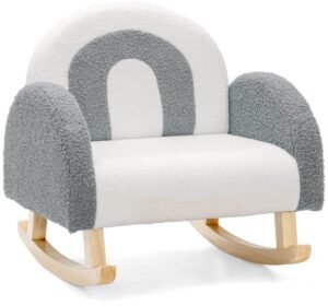 SureDeal® - Bank - Kinderstoel - Peuters Gestoffeerde Kinderbank - Massief Houten Poten - Kinderkamer Speelkamer - 50,8x49,5x50,8 cm - Grijs