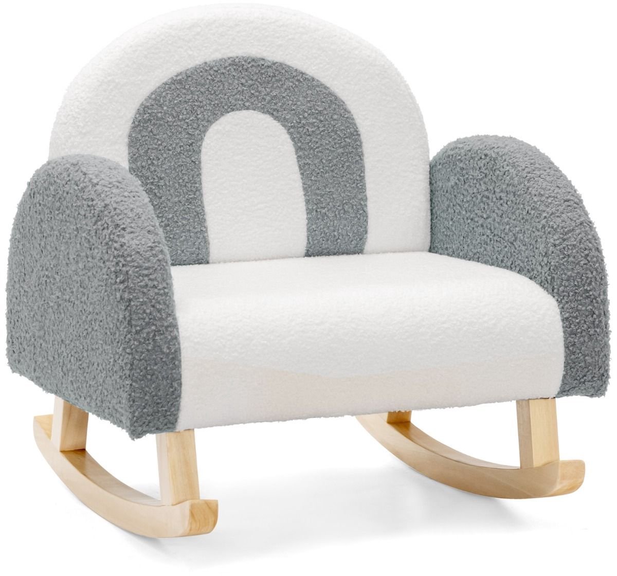 SureDeal® - Bank - Kinderstoel - Peuters Gestoffeerde Kinderbank - Massief Houten Poten - Kinderkamer Speelkamer - 50,8x49,5x50,8 cm - Grijs